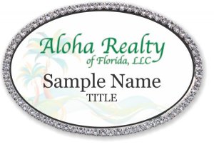 (image for) \"Aloha Realty of Florida, llc Oval Bling Silver Other badge\"