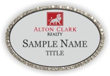 (image for) Alton Clark Realty Oval Bling Silver badge