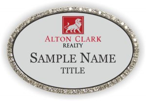 (image for) Alton Clark Realty Oval Bling Silver badge