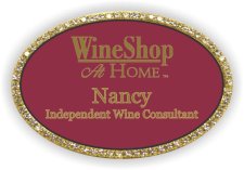 (image for) WineShop at Home Oval Bling Gold Other badge