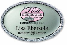 (image for) LISA EBERSOLE & Associates Oval Bling Silver badge