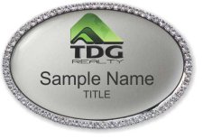 (image for) TDG REALTY Oval Bling Silver badge