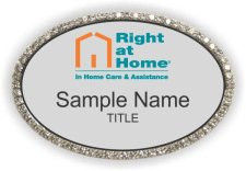 (image for) Right at Home Oval Bling Silver badge