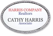 (image for) Harris Company Realtors Oval Bling Silver Other badge