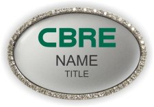 (image for) CBRE, Inc Oval Bling Silver badge