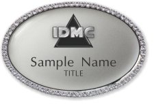 (image for) "IDMC, Inc Oval Bling Silver badge"