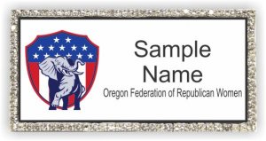 (image for) Oregon Federation of Republican Women Bling Silver badge