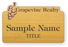(image for) Grapevine Realty Shaped Bamboo badge