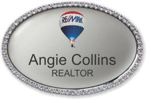 (image for) Collins Realty Oval Bling Silver badge