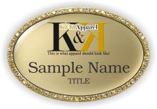 (image for) K & K APPAREL Oval Bling Gold badge