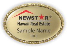 (image for) New Star Hawaii Real Estate Oval Bling Gold badge