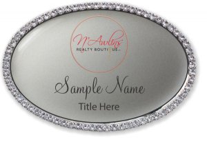 (image for) N\'Awlins Realty Boutique Oval Bling Silver Other badge