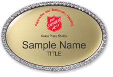(image for) Grace Place Salvation Army Oval Bling Silver Other badge