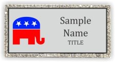 (image for) Jefferson County Republican Central Committee Bling Silver badge