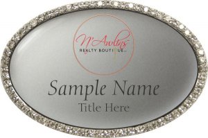 (image for) N\'Awlins Realty Boutique Oval Bling Silver Other badge