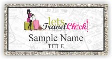 (image for) Lets Travel Chick! Bling Silver Other badge