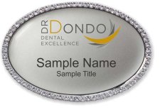 (image for) Dr Dondo Dental Excellence Oval Bling Silver badge