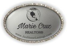 (image for) Florida Home Realty Oval Bling Silver badge