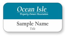 (image for) Ocean Isle Shaped White badge