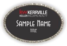 (image for) Keller Williams Realty Kerrville Oval Bling Silver Other badge