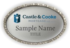 (image for) Castle & Cooke Mortgage Oval Bling Silver badge