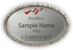 (image for) PureWest Oval Bling Silver badge