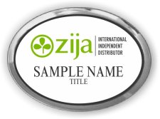 (image for) Zija Oval Executive Silver and White badge