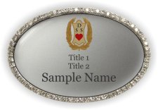 (image for) Danish Sisterhood of America Oval Bling Silver badge