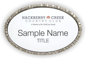 (image for) Hackberry Creek Country Club Oval Bling Silver Other badge