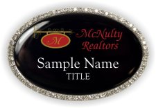 (image for) McNulty Realtors Oval Bling Silver badge
