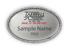 (image for) Terrell Insurance Agency Oval Bling Silver badge
