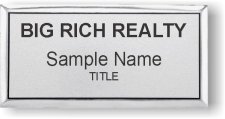 (image for) Big Rich Realty Executive Silver Badge, Black Text