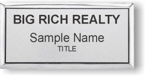 (image for) Big Rich Realty Executive Silver Badge, Black Text