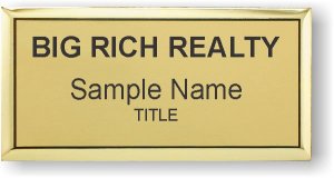 (image for) Big Rich Realty Executive Gold Badge, Black Text