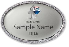 (image for) RE/MAX Realty Center Oval Bling Silver badge