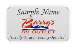 (image for) Barry\'s RV Outlet Shaped Silver badge