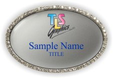 (image for) TLS Graphics Inc Oval Bling Silver badge