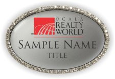 (image for) Ocala Realty World LLC Oval Bling Silver badge