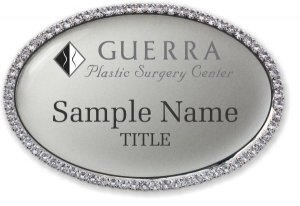 (image for) Guerra Plastic Surgery Center Oval Bling Silver badge