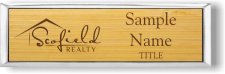 (image for) Scofield Realty, Inc Small Executive Silver Bamboo Laser Engraved badge