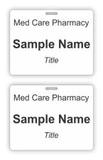 (image for) Med Care Pharmacy Shaped Double Sided White badge