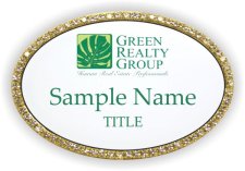 (image for) Green Realty Group Oval Bling Gold Other badge