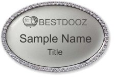 (image for) BestDooz.com Oval Bling Silver badge