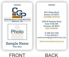 (image for) CGP Maintenance and Construction Photo ID Vertical Double Sided badge