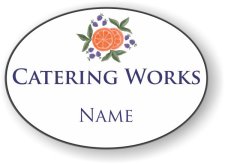 (image for) Catering Works, Inc. Oval White badge
