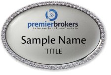 (image for) Premier Brokers International Real Estate Oval Bling Silver badge