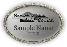 (image for) Haedrich & Co., Inc. Oval Bling Silver badge