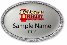 (image for) Kiser Realty Oval Bling Silver badge