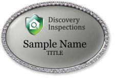 (image for) "Discovery Inspections, LLC Oval Bling Silver badge"