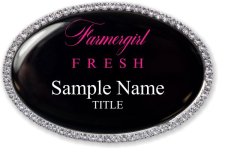 (image for) Farmergirl Fresh Oval Bling Silver Other badge